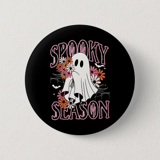 Bóton Redondo 5.08cm Spooky Season Cute Ghost Halloween (Frente)