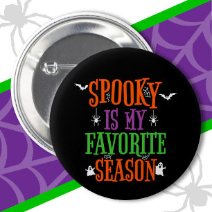 Bóton Redondo 5.08cm Spooky Season Ghosts Bats Spiders Happy Halloween