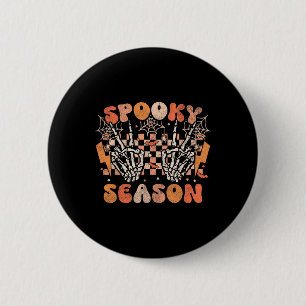 Bóton Redondo 5.08cm Spooky Season Halloween Skeleton Costume Retro Gro