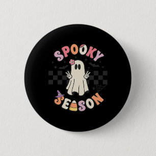 Bóton Redondo 5.08cm Spooky Season Retro Feliz Halloween Mulheres Fanta