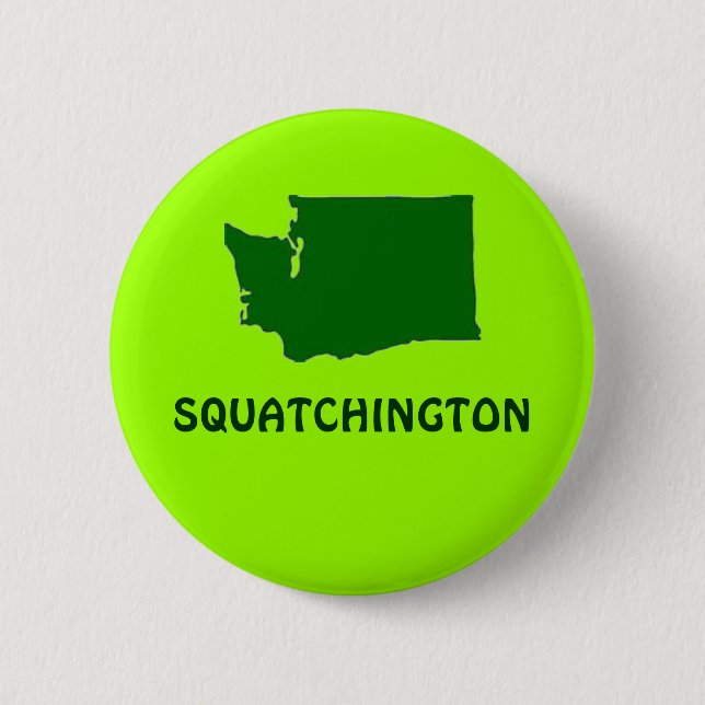 Bóton Redondo 5.08cm Squatchington Washington State Silhouette (Frente)