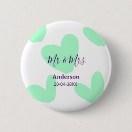 Bóton Redondo 5.08cm Sr e Sra adicionar sobrenome data ano lembrança de