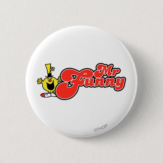 Bóton Redondo 5.08cm Sr. Funny | Letra vermelha (Frente)