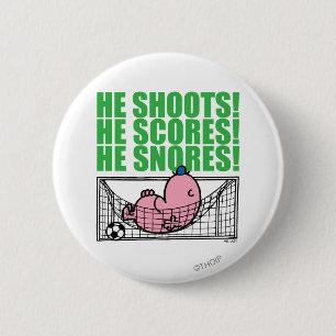 Bóton Redondo 5.08cm Sr. Preguiçoso Em Um Objetivo De Futebol