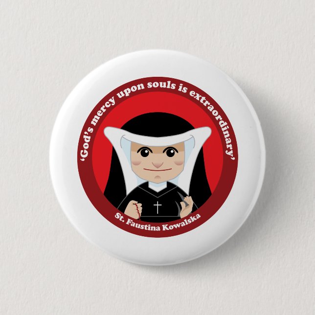Bóton Redondo 5.08cm St. Faustina Kowalska (Frente)