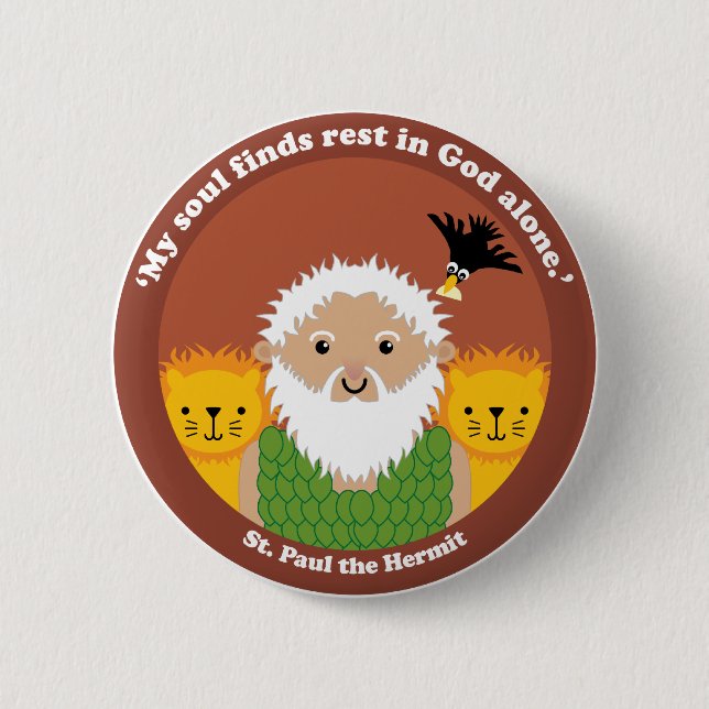 Bóton Redondo 5.08cm St Paul o eremita (Frente)