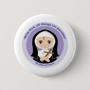 Bóton Redondo 5.08cm St. Rita de Cascia