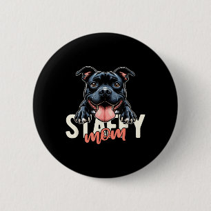 Bóton Redondo 5.08cm Staffy Mãe Staffordshire Bull Terrier Dog Tattoo F