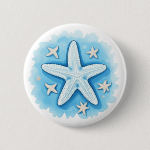 Bóton Redondo 5.08cm Starfish em azul