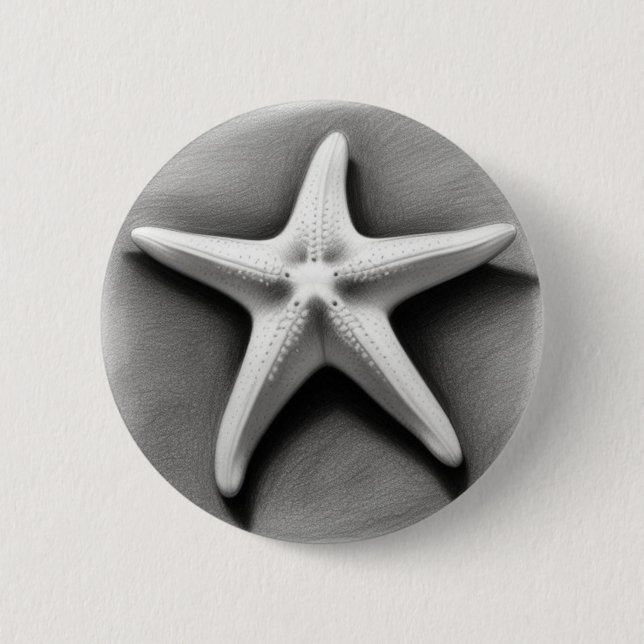 Bóton Redondo 5.08cm Starfish preto e branco (Frente)