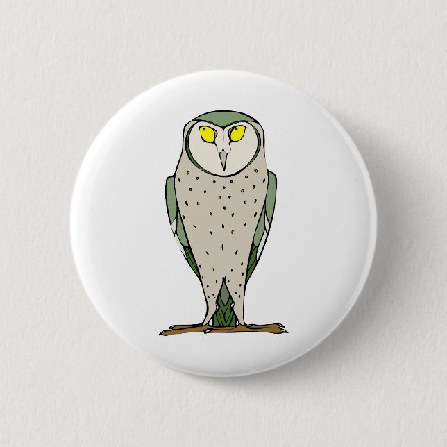 Bóton Redondo 5.08cm Staring Owl (Frente)