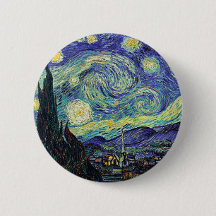 Bóton Redondo 5.08cm Starry Night por van Gogh