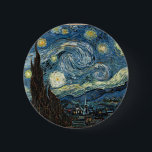 Bóton Redondo 5.08cm Starry Night por Vincent Van Gogh<br><div class="desc">Starry Night por Vincent Van Gogh</div>