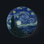 Bóton Redondo 5.08cm Starry Night Vincent van Gogh Fine Art Painting<br><div class="desc">Vincent van Gogh (holandês, 1853 - 1890) Starry Night, 1889, Oil on canvas Unframed: 73 × 92 cm (28, 7 × 36, 2 pol) Esta pintura mostra a vista da janela virada para leste da sala de asilo de Van Gogh na Santo-Rémy-de-Provence Ele acrescentou uma vila idealizada. Está na coleção...</div>
