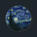 Bóton Redondo 5.08cm Starry Night Vincent van Gogh Fine Art Painting<br><div class="desc">Vincent van Gogh (holandês, 1853 - 1890) Starry Night, 1889, Oil on canvas Unframed: 73 × 92 cm (28, 7 × 36, 2 pol) Esta pintura mostra a vista da janela virada para leste da sala de asilo de Van Gogh na Santo-Rémy-de-Provence Ele acrescentou uma vila idealizada. Está na coleção...</div>