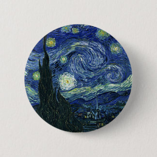 Bóton Redondo 5.08cm Starry Night Vincent van Gogh Fine Art Painting