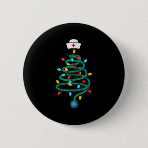 Bóton Redondo 5.08cm Stethoscope Árvore de Natal Registrada Médica Enfe