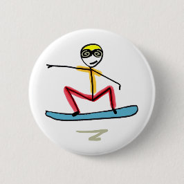 Bóton Redondo 5.08cm Stickman de Snowboarding