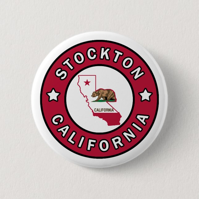 Bóton Redondo 5.08cm Stockton California (Frente)