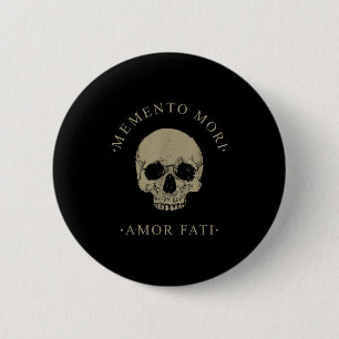 Bóton Redondo 5.08cm Stoic Filosofia Memento Mori Amor Fati Skull Stoi