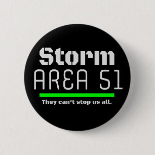 Bóton Redondo 5.08cm Storm Area 51 Eles não podem nos impedir de todos