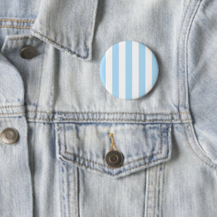 Bóton Redondo 5.08cm Stripes Azuis, Listras Brancas, Padrão Stripe