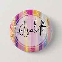 Strips Coloridas do Arco-íris com Brilho Dourado F