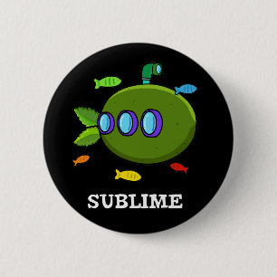 Bóton Redondo 5.08cm Sublime Funny Submarino Limão Fruta Pun Dark BG