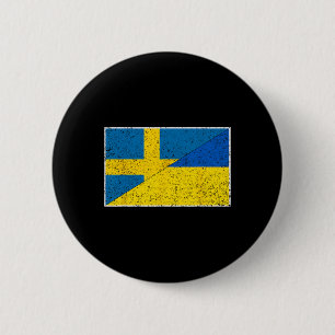 Bóton Redondo 5.08cm Suécia Ucrânia Bandeira Nacionalidade Sueca Ucrani