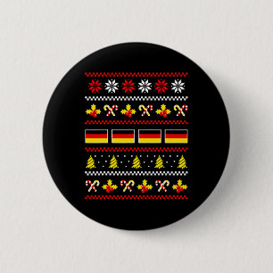 Bóton Redondo 5.08cm Suéter de Natal Feio Bandeira da Alemanha 