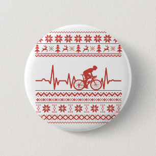Bóton Redondo 5.08cm Suéter de natal feliz andando de bicicleta