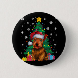 Bóton Redondo 5.08cm Suéter Feio Árvore Xmas Luzes Terrier Cão Escocês