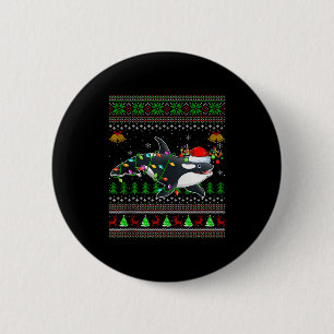Bóton Redondo 5.08cm Suéteres de Natal Feios de Baleia Orca Santa Anima