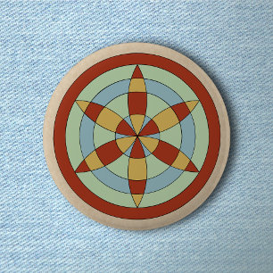 Bóton Redondo 5.08cm Suffolk Hexafoil (Daisy Wheel)