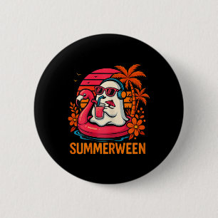 Bóton Redondo 5.08cm Summerwin Funny Ghost Halloween Summer Flamingo B