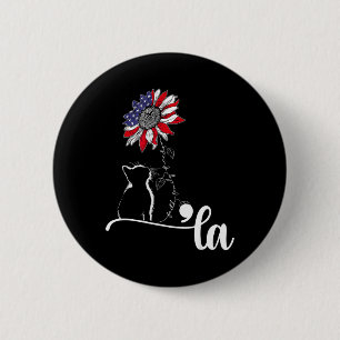 Bóton Redondo 5.08cm Sunflower Cat Comma La Kamala Harris Para Presiden