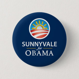 Bóton Redondo 5.08cm Sunnyvale para o botão de Obama - azul