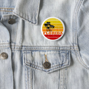 Bóton Redondo 5.08cm Sunset de colheita da Flórida de Miami Beach