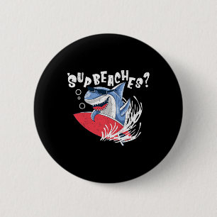 Bóton Redondo 5.08cm Sup Beaches Funny Shark Summer Lover Mema Va