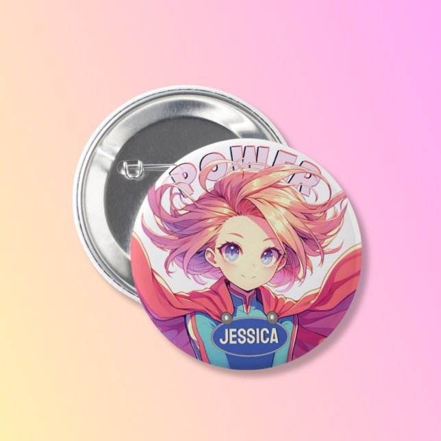 Bóton Redondo 5.08cm Super Garota (Criador carregado)