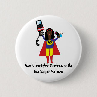 Bóton Redondo 5.08cm Super Herói Profissional Administrativo (African A