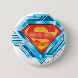 Bóton Redondo 5.08cm Super-Homem Logotipo de metal vermelho e azul