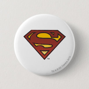 Bóton Redondo 5.08cm Super-Homem Logotipo de pontos desbotados