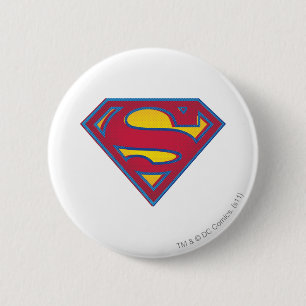 Bóton Redondo 5.08cm Super-Homem Logotipo ponto