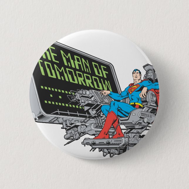 Bóton Redondo 5.08cm Super-Homem - O Homem Do Amanhã (Frente)