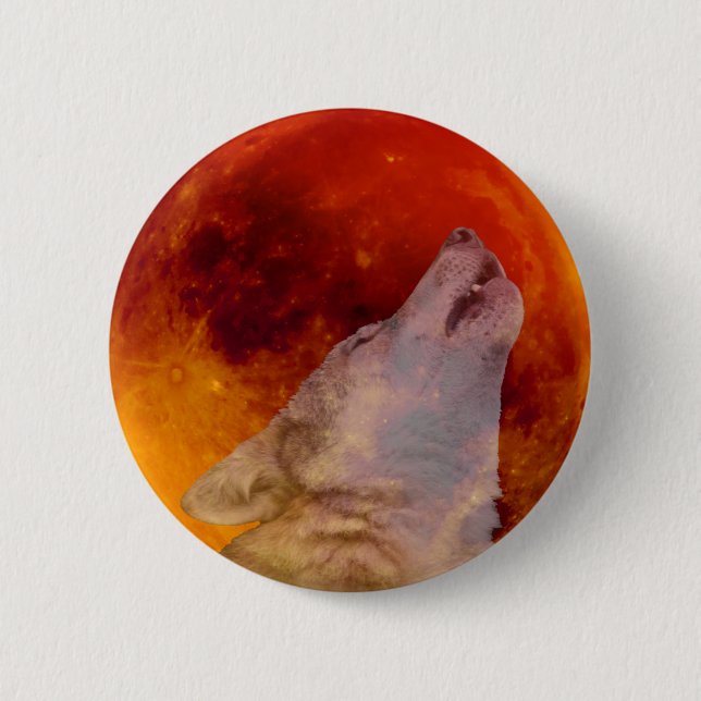Bóton Redondo 5.08cm Super Sangue Wolf Moon 2019 (Frente)