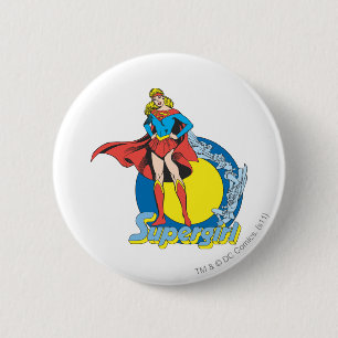Bóton Redondo 5.08cm Supergirl com logotipo