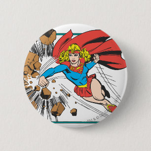 Bóton Redondo 5.08cm Supergirl Destroys Boulder