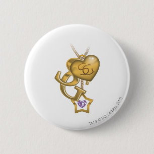 Bóton Redondo 5.08cm Supergirl Dourado Locket