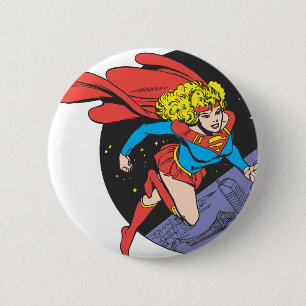 Bóton Redondo 5.08cm Supergirl salta no espaço